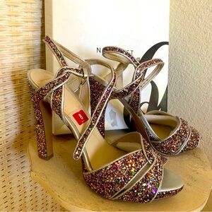 New  Nine West Strappy Glitter heels